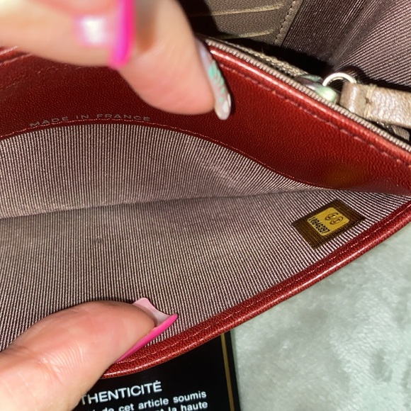 💋 Chanel Lambskin Red quilted Interlocking CC logo wallet - Picture 4 of 6